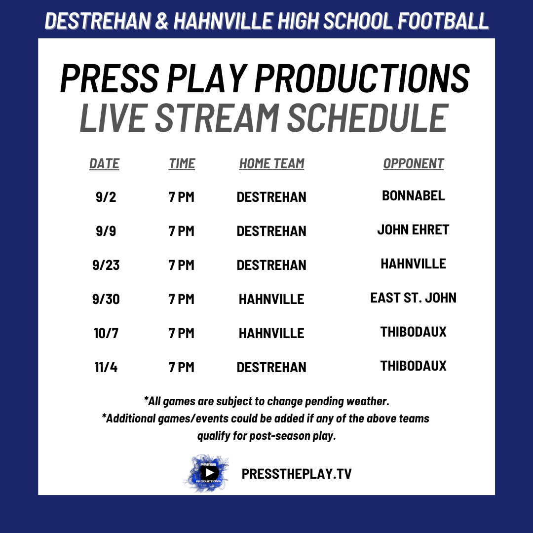 The Latest: Friday Night Football Live Stream Schedule – Press Play  Productions